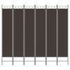 vidaXL 6-Panel Room Divider Brown 240x220 cm Fabric