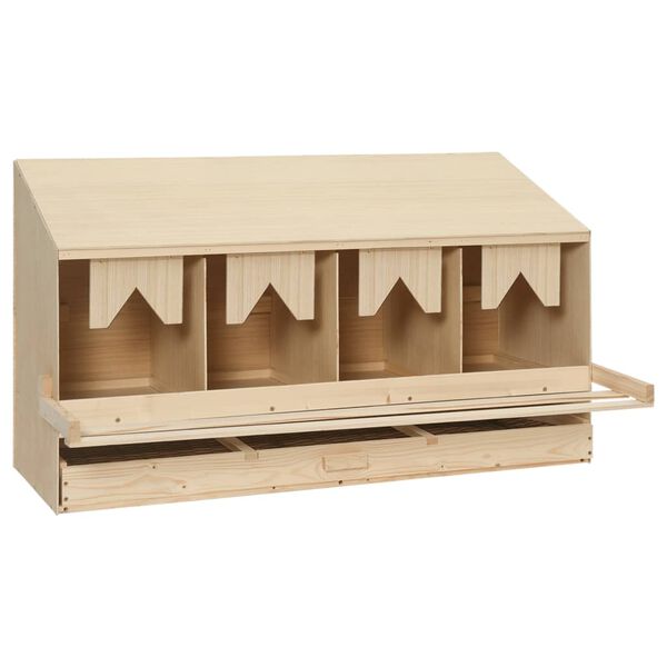 vidaXL Chicken Laying Nest 4 Compartments 106x40x59 cm Solid Pine Wood