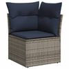 vidaXL 8 Piece Garden Sofa Set with Cushions Grey Poly Rattan Acacia