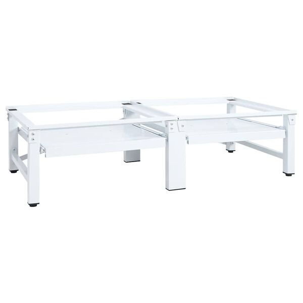 vidaXL Washing and Drying Machine Pedestal with Pull-out Shelves White