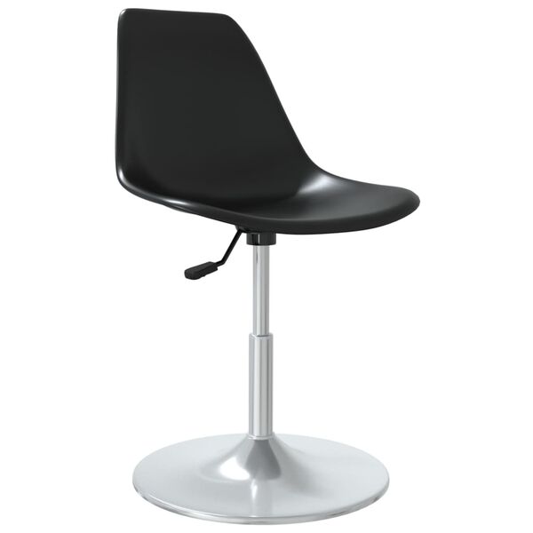 vidaXL Swivel Dining Chairs 2 pcs Black PP