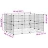 vidaXL 28-Panel Pet Cage with Door Black 35x35 cm Steel
