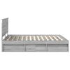 vidaXL Bed Frame Grey Sonoma 160 x 200 cm Solid Pine Wood
