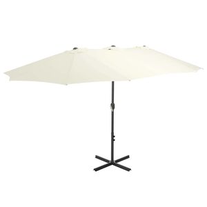 vidaXL Outdoor Parasol with Aluminium Pole 460x270 cm Sand