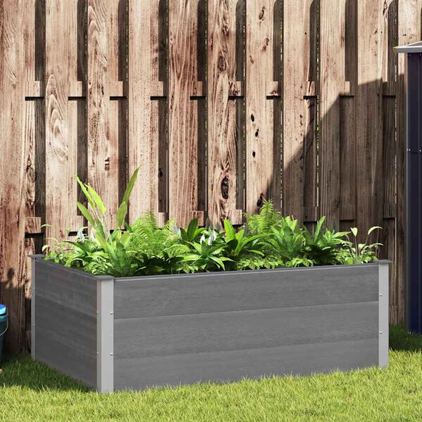vidaXL Garden Raised Bed WPC 150x100x54 cm Grey