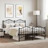 vidaXL Metal Bed Frame without Mattress with Footboard&nbsp;Black 140x200cm