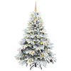 vidaXL Artificial Christmas Tree with 150 LEDs White 150 cm PE and PVC