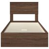 vidaXL Storage Bed with Drawer Brown Oak 90 x 190 cm Engineered Wood