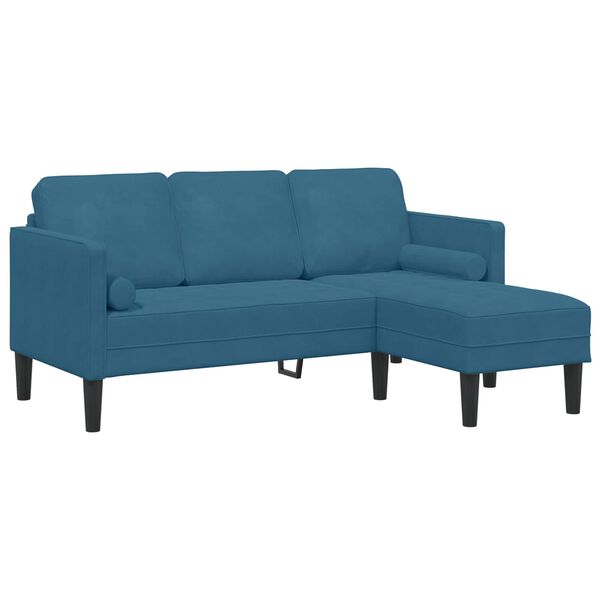 vidaXL Sofa Set with Cushion 2 pcs Blue Polyester