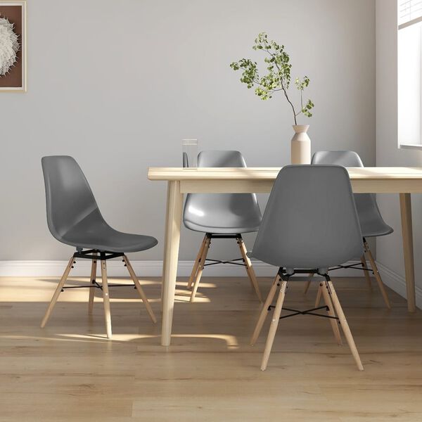vidaXL Dining Chairs 4 pcs Grey PP