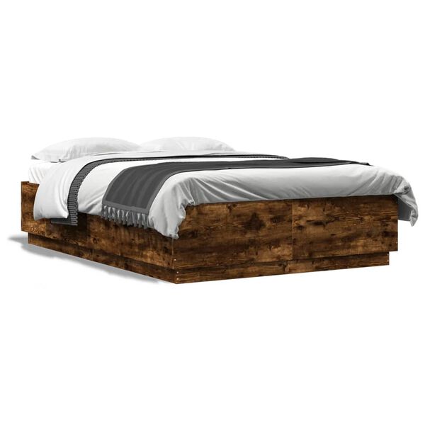 vidaXL Bed Frame without Mattress Smoked Oak 150x200 cm King Size