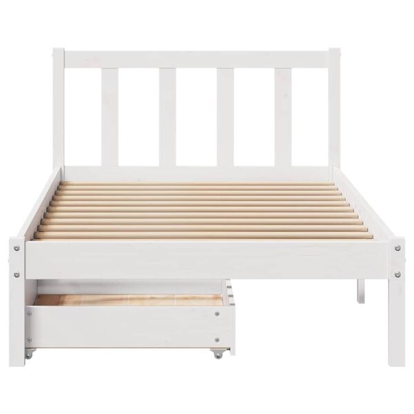 vidaXL Bed Frame without Mattress White 90x200 cm Solid Wood Pine