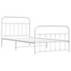 vidaXL Metal Bed Frame without Mattress with Footboard White 107x203cm