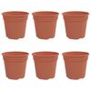vidaXL Round Flower Pot 6 pcs Brick Red &Oslash; 19 x 16 cm Plastic
