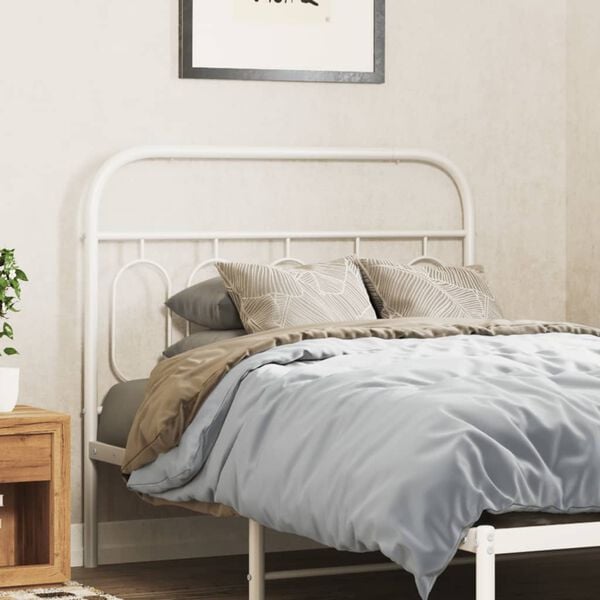 vidaXL Metal Replace Headboard White 107 cm