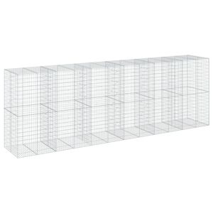 vidaXL Gabion Basket with Cover 600x100x200 cm Galvanised Iron