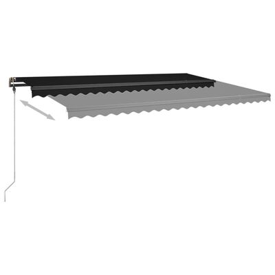 vidaXL Freestanding Manual Retractable Awning 500x350 cm Anthracite