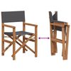 vidaXL Folding Director's Chair Grey 56 x 54 x 87 cm Solid Teak Wood
