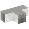 vidaXL Post Connector T Shape Galvanised Metal 101x101 mm