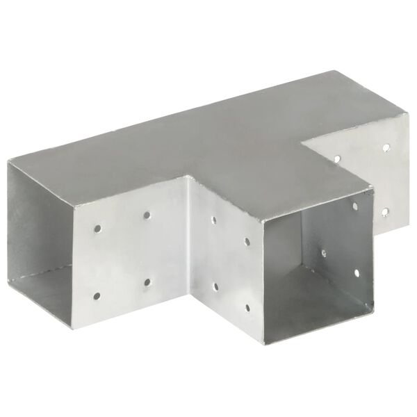 vidaXL Post Connector T Shape Galvanised Metal 101x101 mm