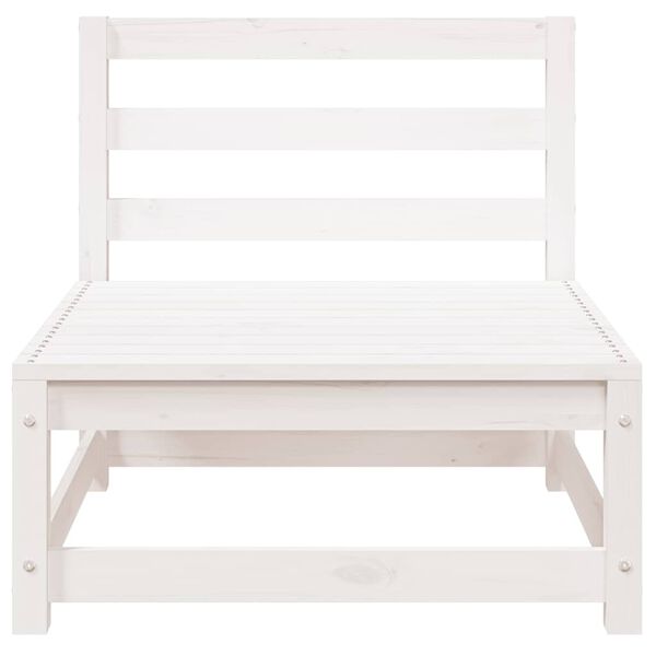vidaXL Garden Middle Sofa White Solid Wood Pine