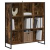 vidaXL Book Cabinet Smoke Oak 99.5 x 30 x 108.5 cm Engineered Wood