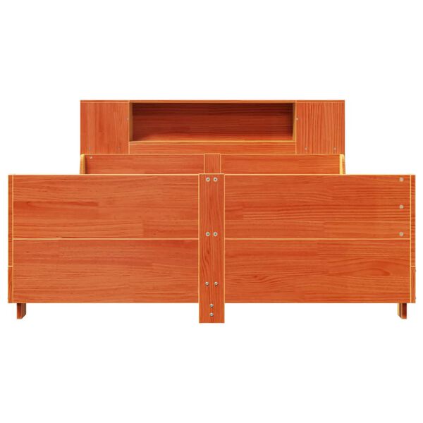 vidaXL Bed Frame without Mattress Wax Brown 135x190 cm Double Solid Wood Pine