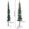 vidaXL Slim Artificial Half Christmas Tree with Stand Green 120 cm
