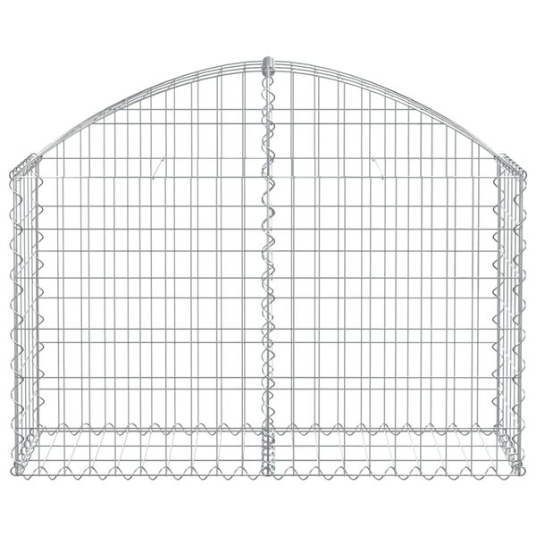 vidaXL Arched Gabion Basket 100x30x60/80 cm Galvanised Iron