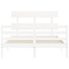 vidaXL Bed Frame without Mattress White Small Double Solid Wood