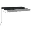 vidaXL Manual Retractable Awning with LED 450x350 cm Anthracite