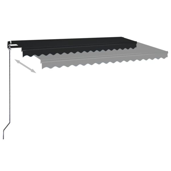 vidaXL Manual Retractable Awning with LED 450x350 cm Anthracite