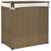 vidaXL Laundry Basket with 2 Sections 53x35x57 cm Poly Rattan