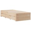 vidaXL Bed Frame without Mattress with Drawers 75x190 cm Small Single Solid Wood Pine