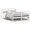 vidaXL Bed Frame with Headboard without Mattress White 120x190 cm Small Double