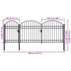 vidaXL Garden Fence Gate with Arched Top Grey 400 x 125 cm Steel