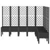 vidaXL Garden Planter with Trellis Black 200x160x142 cm PP