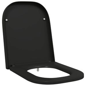vidaXL Toilet Seat Black 47.5 x 35 x 3.6 cm Duroplast