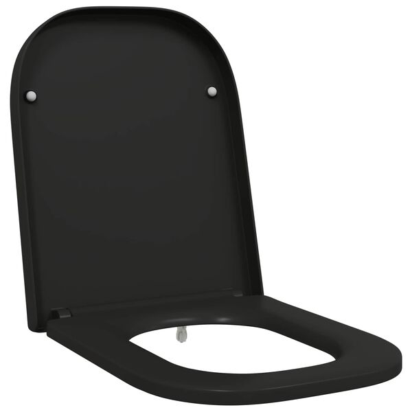 vidaXL Toilet Seat Black 47.5 x 35 x 3.6 cm Duroplast