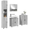 vidaXL Bathroom Furniture Set Wall-mounted with Door 4 pcs Grey Sonoma