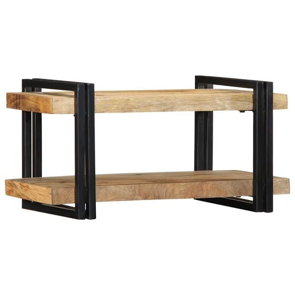 vidaXL Wall Shelf 70x33x35 cm Solid Rough Wood Mango