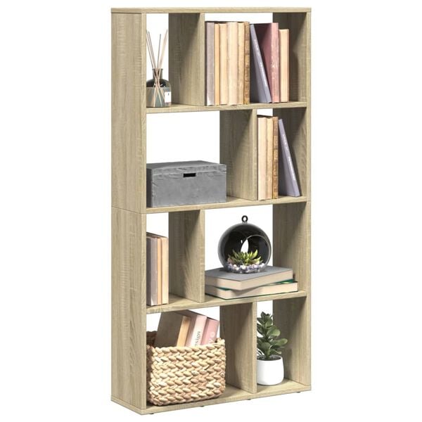 vidaXL Bookcase Sonoma Oak 60x20x120.5 cm Engineered Wood