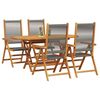 vidaXL Garden Dining Set Folding 5 pcs Grey Solid Acacia Wood