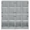 vidaXL Bookcase with Doors Grey Sonoma 136x37x142 cm Engineered Wood