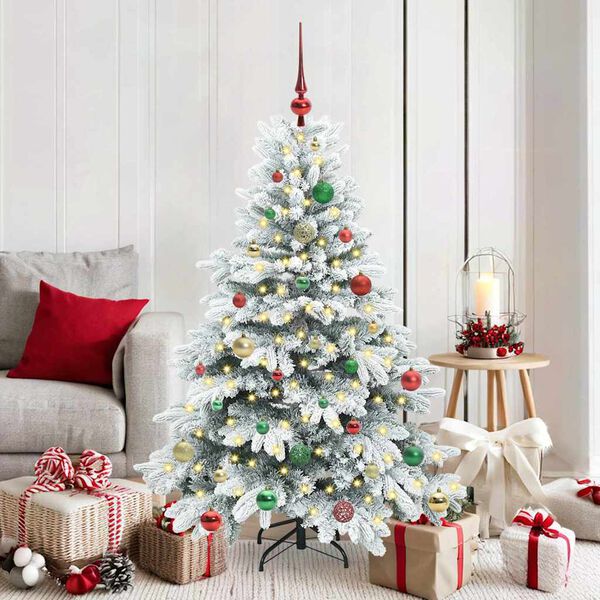 vidaXL Artificial Christmas Tree with 150 LEDs White 150 cm PE and PVC