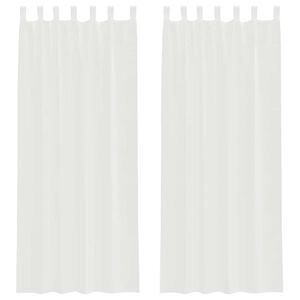 vidaXL Voile Curtains with Loops 2 pcs White 140x260 cm
