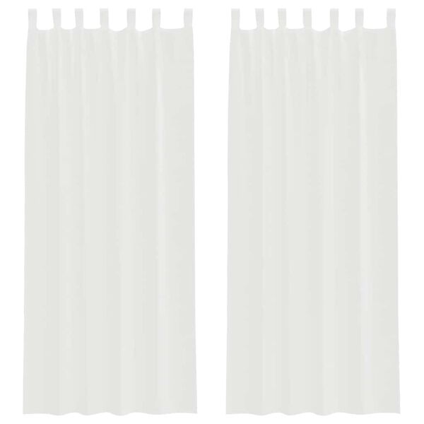 vidaXL Voile Curtains with Loops 2 pcs White 140x260 cm