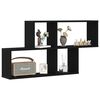 vidaXL Wall Shelf with Shelf Black Oak 76 x 15 x 53 cm Engineered Wood