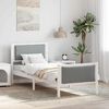 vidaXL Bed Frame with Headboard Light Grey 75 x 190 cm Fabric