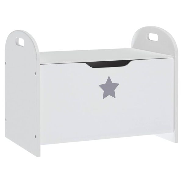 vidaXL Children Storage Bench White 62x40x46.5 cm MDF